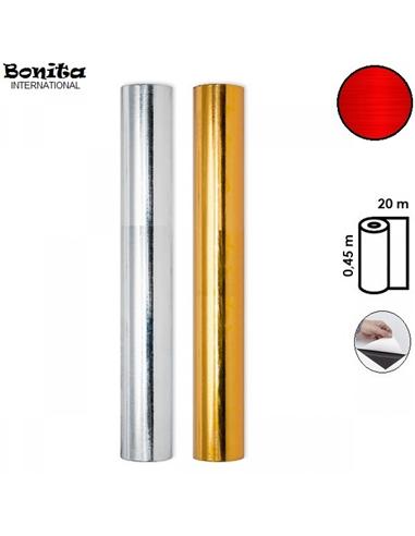 PLASTICO ADHESIVO BONITA 0,45x20m METALIZADO ROJO