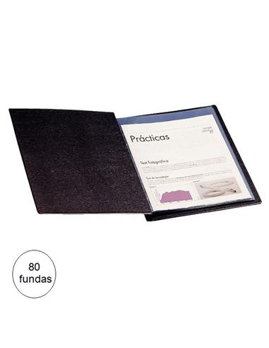 CARPETA CON FUNDAS GEMO TAPA DURA 80F T.F. NEGRO