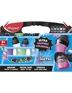 TEMPERA MAPED COLORPEPS 75ml 5 COLORES METAL