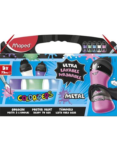TEMPERA MAPED COLORPEPS 75ml 5 COLORES METAL