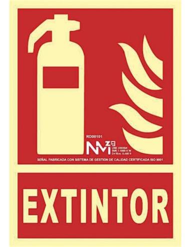 CARTEL SEÑALIZACION "EXTINTOR" MED.21x30
