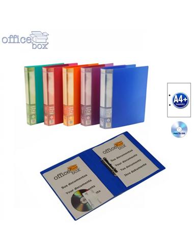 CARPETA PLASTICO 2 ANILLAS A4+ OFFICE-BOX 16mm