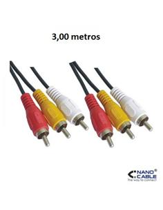 CABLE NANO CABLE 3X RCA - 3X RCA 3,00 METROS