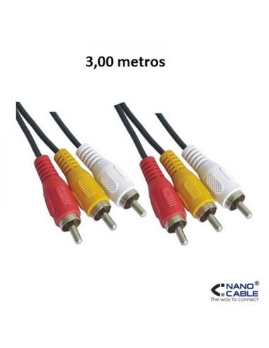 CABLE NANO CABLE 3X RCA - 3X RCA 3,00 METROS