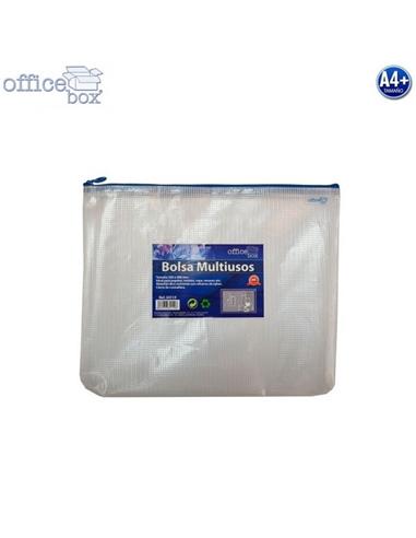 BOLSA MULTIUSO OFFICE-BOX CREMALLERA A4 AZUL