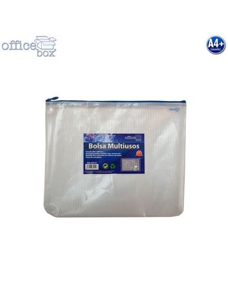 BOLSA MULTIUSO OFFICE-BOX CREMALLERA A4 AZUL