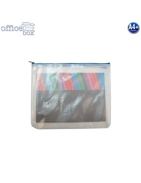 BOLSA MULTIUSO OFFICE-BOX CREMALLERA A4 AZUL