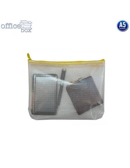 BOLSA MULTIUSO OFFICE-BOX CREMALLERA A5 AMARILLO