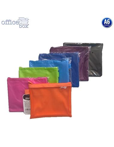 BOLSA TELA OFFICE-BOX DOBLE CREMALLERA A6 COLORES