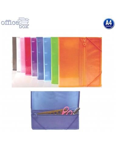 CARPETA PLASTICO 4 ANILLAS A4 OFFICE-BOX COLORES