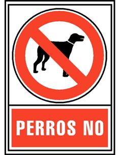 CARTEL SEÑALIZACION "PERROS NO " 21x30cm