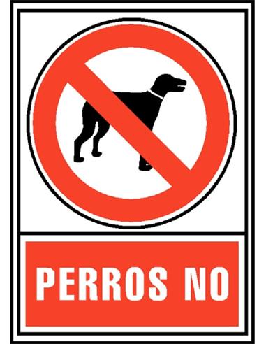 CARTEL SEÑALIZACION "PERROS NO " 21x30cm