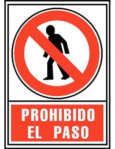 CARTEL SEÑALIZACION "PROHIBIDO EL PASO" 21x30cm
