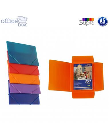 CARPETA PLASTICO GOMILLAS OFFICE-BOX A5 COLORES