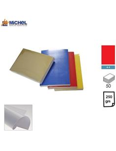 PAPEL MICHEL CHROMOLUX A4 250GR 50H ROJO