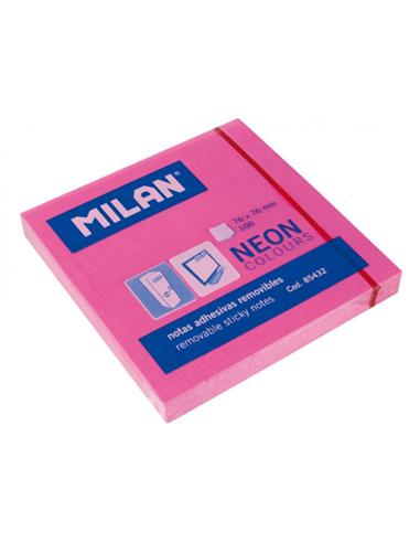 NOTA ADHESIVA MILAN 75X75 MM ROSA FLUORESCENTE