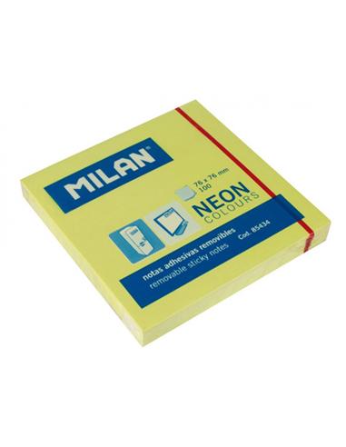 NOTA ADHESIVA MILAN 75X75 MM AMARILLA FLUORESCENTE