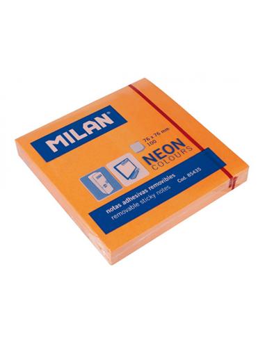 NOTA ADHESIVA MILAN 75X75 MM NARANJA FLUORESCENTE