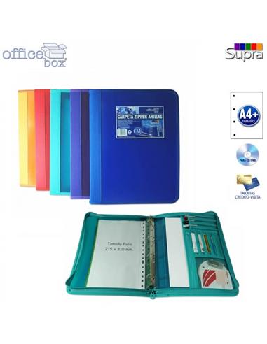 CARPETA PLASTICO 4 ANILLAS A4 OFFICE-BOX SUPRA