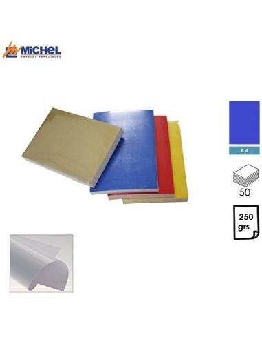 PAPEL MICHEL CHROMOLUX A4 250GR 50H AZUL