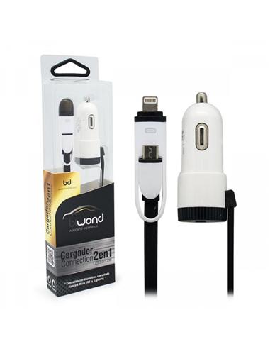 CARGADOR BIWOND 2 EN 1 LIGHTNING - MICRO USB COCHE