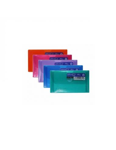 SOBRE PLASTICO OFFICE-BOX VELCRO 110x63 COLORES