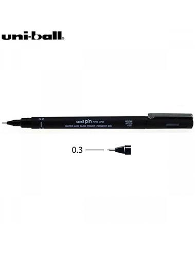 ROTULADOR UNI-PIN FINI LINE 0.3mm NEGRO CALIBRADO