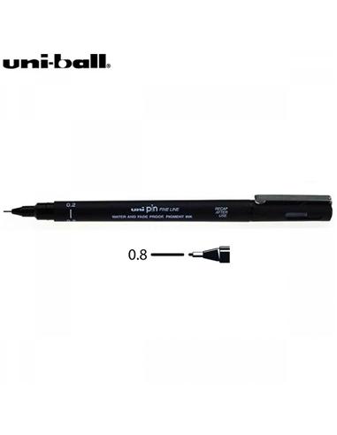 ROTULADOR UNI-PIN FINI LINE 0.8mm NEGRO CALIBRADO