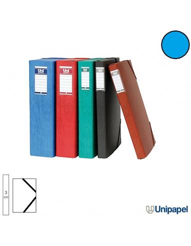 CARPETA PROYECTO UNIPAPEL 3cm GOMILLA AZUL