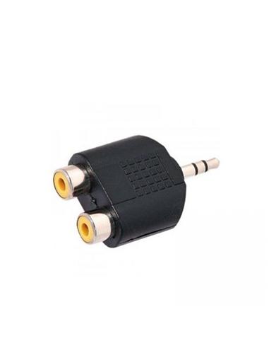 ADAPTADOR CROMAD JACK 3.5/M A X2 RCA/H NEGRO