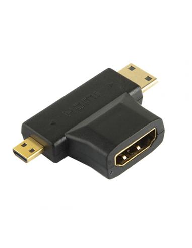 ADAPTADOR CROMAD HDMI-H A MINI-MICRO HDMI-M NEGRO