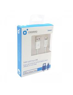 CABLE CROMAD LIGHTNING A USB 1 M BLANCO (CR0561) 2