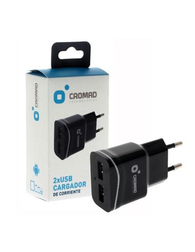 ADAPTADOR CROMAD CARGADOR USB 5V 2A NEGRO