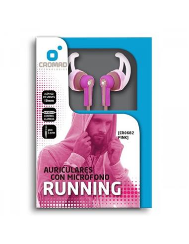 AURICULAR + MICRO CROMAD RUNNING 3.5 MM ROSA