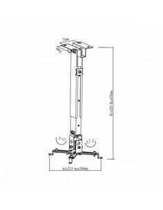 SOPORTE TOOQ PROYECTOR TECHO PJ2012T NEGRO 2