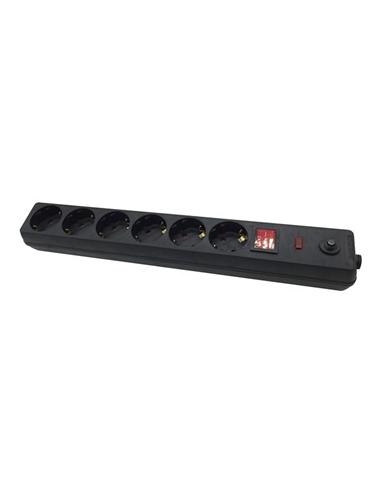 REGLETA PROTECTORA ELBAT 6 TOMAS NEGRA (EB0146)