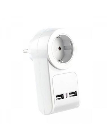 ADAPTADOR ELBAT UNIVERSAL 1 TOMA + 2 USB (EB0155)