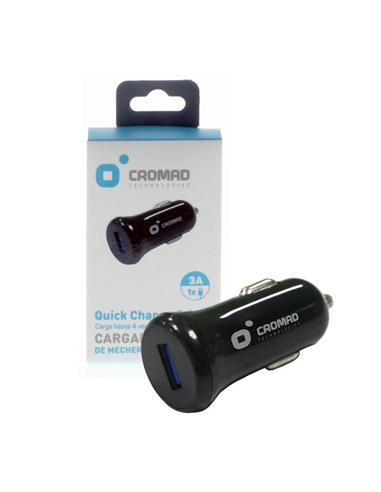 ADAPTADOR CROMAD CARGADOR USB 5V 3.0A NEGRO