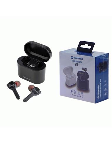 AURICULAR + MICRO COOLSOUND EARBUDS V10 BT NEGRO