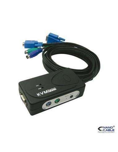 CONMUTADOR NANO CABLE KVM SWITCH 2P PS/2