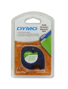 CINTA ROTULADORA DYMO TAG 12mm x 4m PAPEL BLANCO
