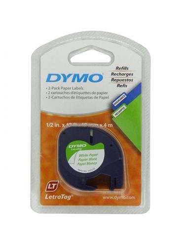 CINTA ROTULADORA DYMO TAG 12mm x 4m PAPEL BLANCO