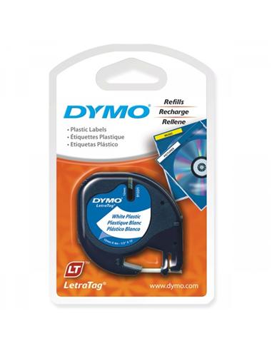 CINTA ROTULADORA DYMO TAG 12mm x 4m PP BLANCA