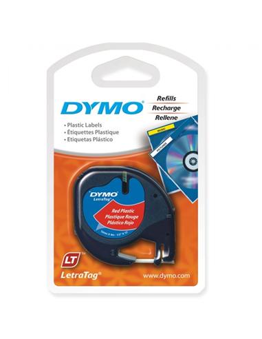 CINTA ROTULADORA DYMO TAG 12mm x 4m PP ROJA