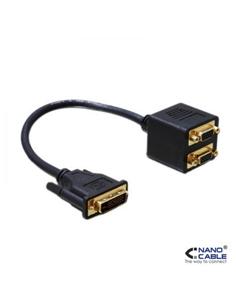 ADAPTADOR NANO CABLE DVI/M A 2X VGA/H 20 CM