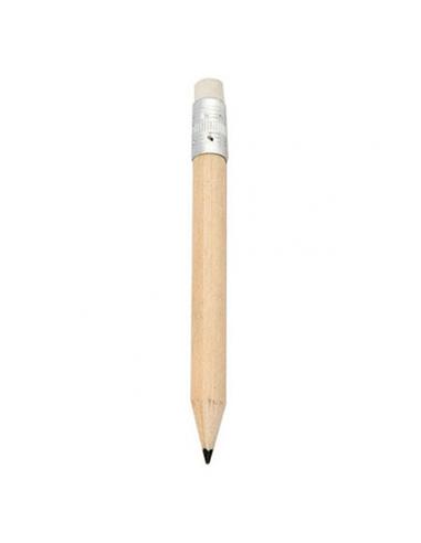 LAPIZ MINI MADERA NATURAL CON GOMA 9 CMS