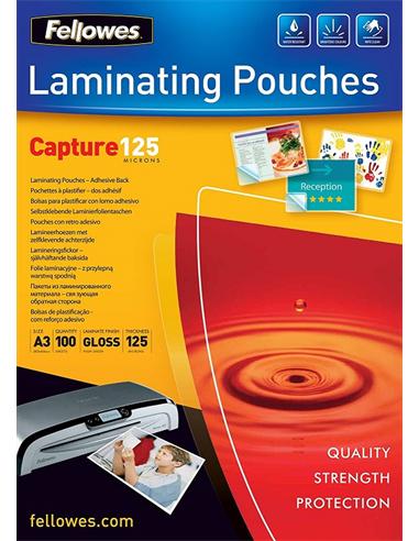 FUNDA PLASTIFICAR FELLOWES A3 ADHESIVA 125 MICRAS