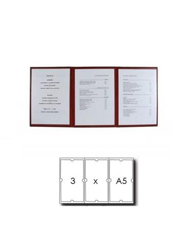 PORTA MENUS GEMO TF POLIPROPILENO TRIPLE MARRON