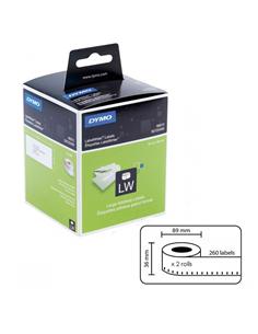 ROLLO ETIQUETA TERMICA DYMO 89x36mm 2 ROLLOS 260U