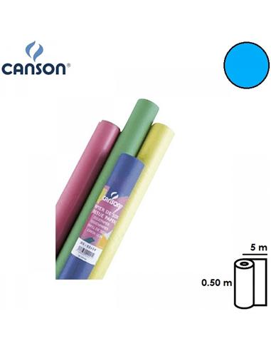 PAPEL SEDA CANSON 0.5x5m AZUL TURQUESA